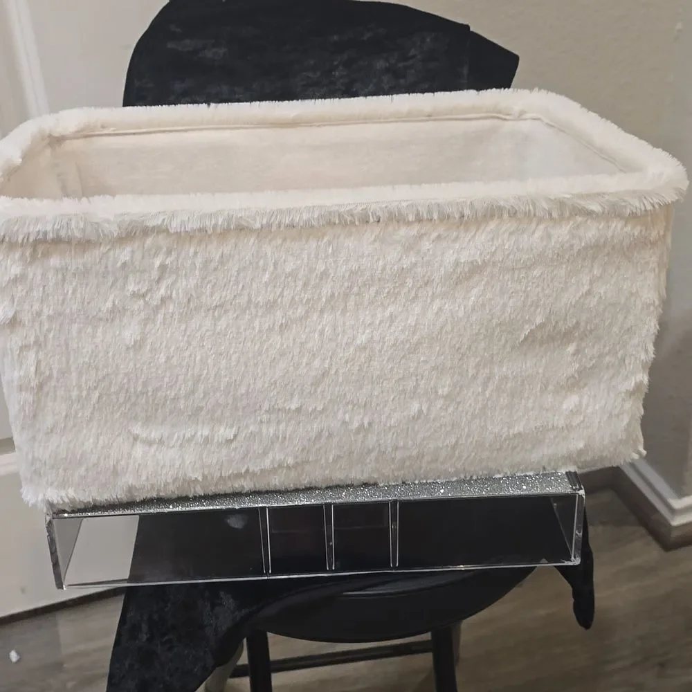 Juicy Couture Home JUICY Bold Crown Logo Velour Decorative Storage Basket